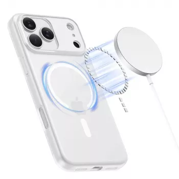 Tech-Protect MagSlim MagSafe hoes voor iPhone 17 Pro Max, matwit