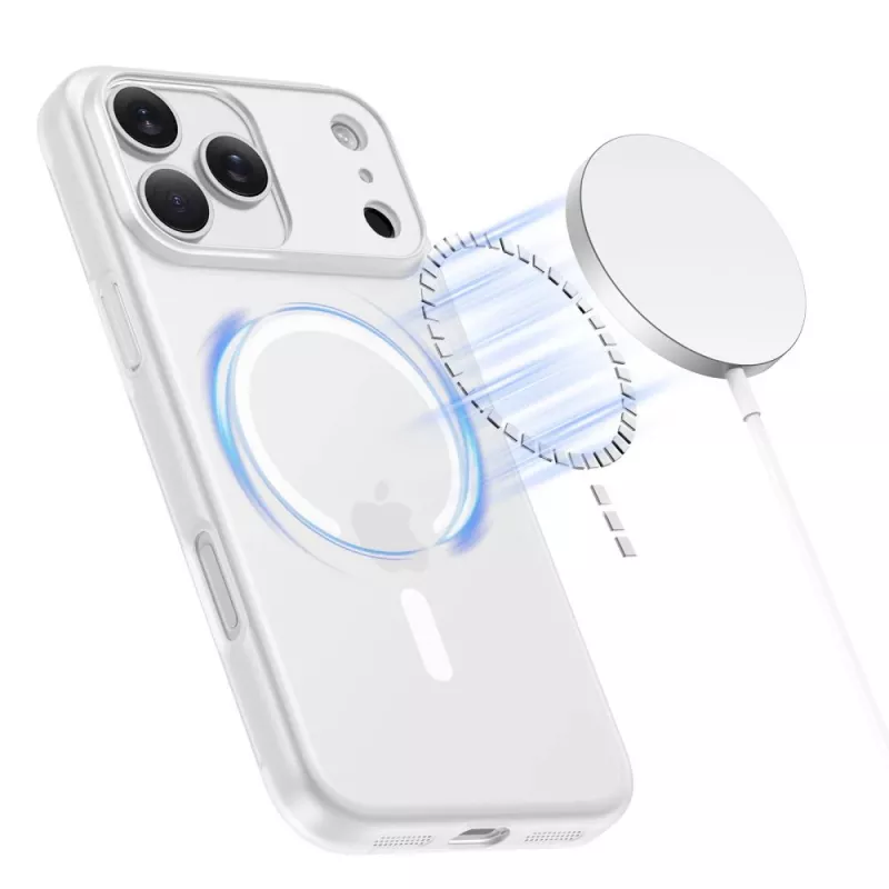 Tech-Protect MagSlim MagSafe hoes voor iPhone 17 Pro Max, matwit