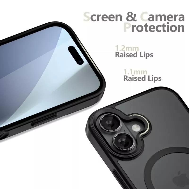 Tech-Protect Magmat MagSafe iPhone 17 Matte Black achterkant hoes