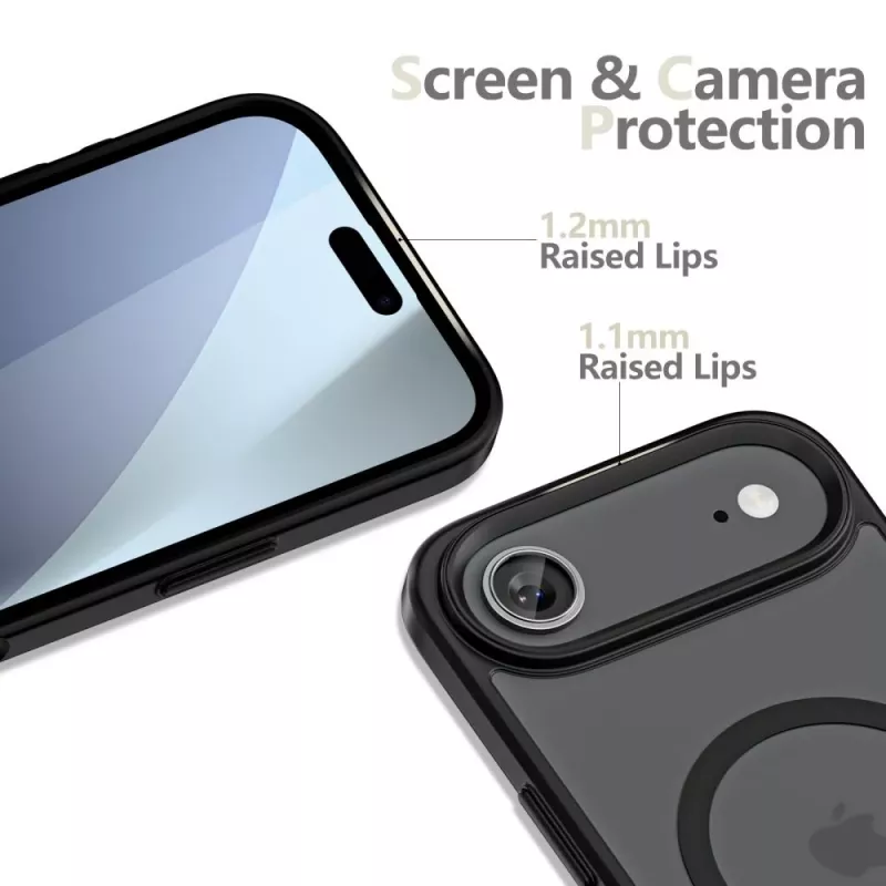 Tech-Protect Magmat MagSafe iPhone 17 Air Matte Black achterkant hoes
