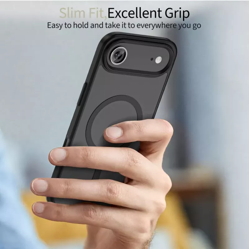 Tech-Protect Magmat MagSafe iPhone 17 Air Matte Black achterkant hoes