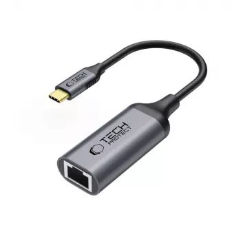 TECH-PROTECT ULTRABOOST adapter USB-C naar Ethernet RJ45 1000 Mbps zwart
