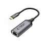 TECH-PROTECT ULTRABOOST adapter USB-C naar Ethernet RJ45 1000 Mbps zwart