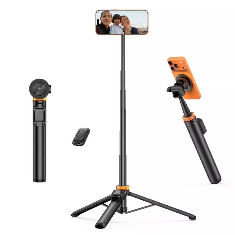 TECH-PROTECT L03S MagSafe Bluetooth selfiestick statief zwart