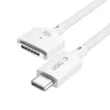 TECH-PROTECT MMC01 UltraBoost magnetische MacBook-kabel USB-C naar MagSafe 3 140W 200cm wit