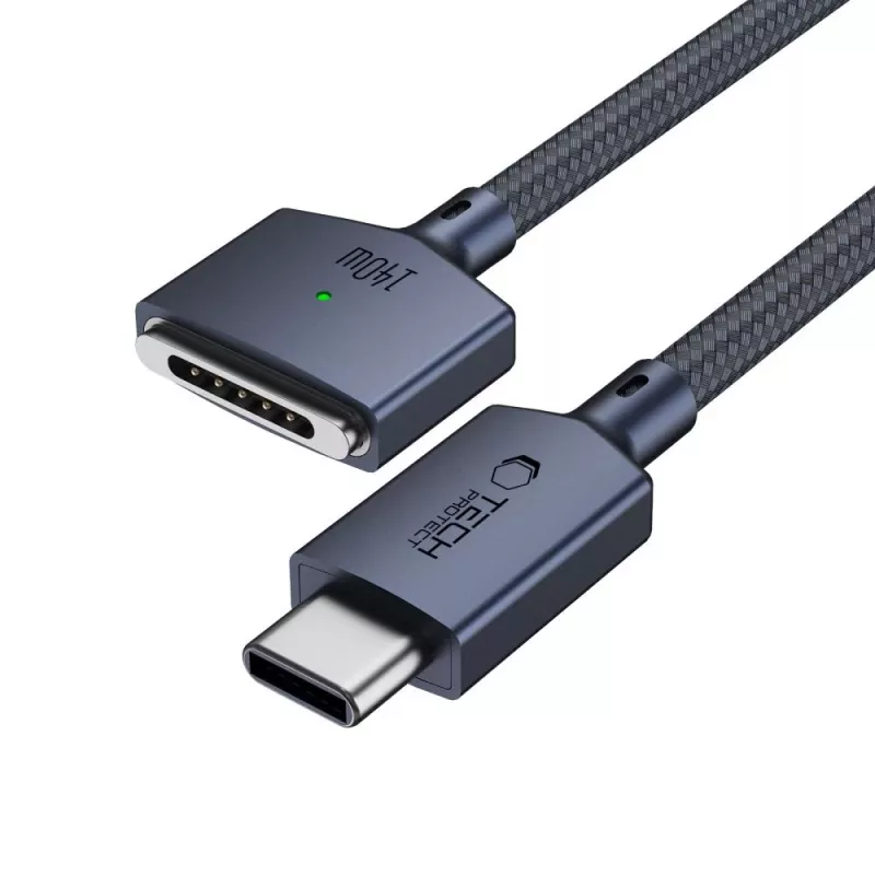 TECH-PROTECT MMC01 ULTRABOOST Magnetic MacBook Cable USB-C naar MagSafe 3 140W 2m Midnight Blue