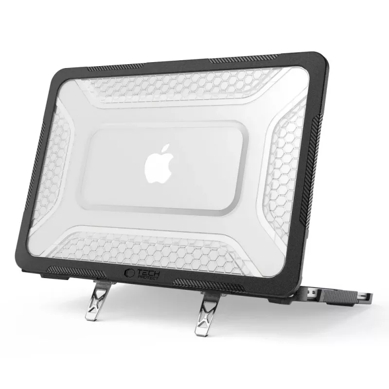 Tech-Protect Kevlar Pro MacBook Neo 13 2026 matzwart/clear beschermende laptopcase
