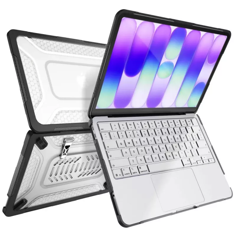Tech-Protect Kevlar Pro MacBook Neo 13 2026 matzwart/clear beschermende laptopcase