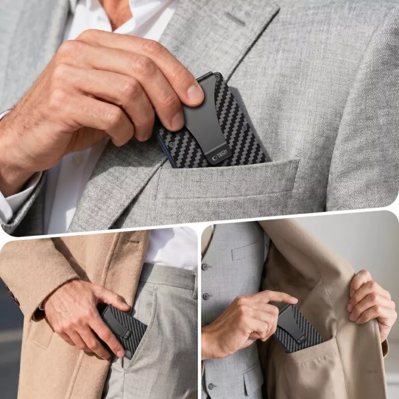 TECH-PROTECT THORN RFID kaartportemonnee carbon zwart