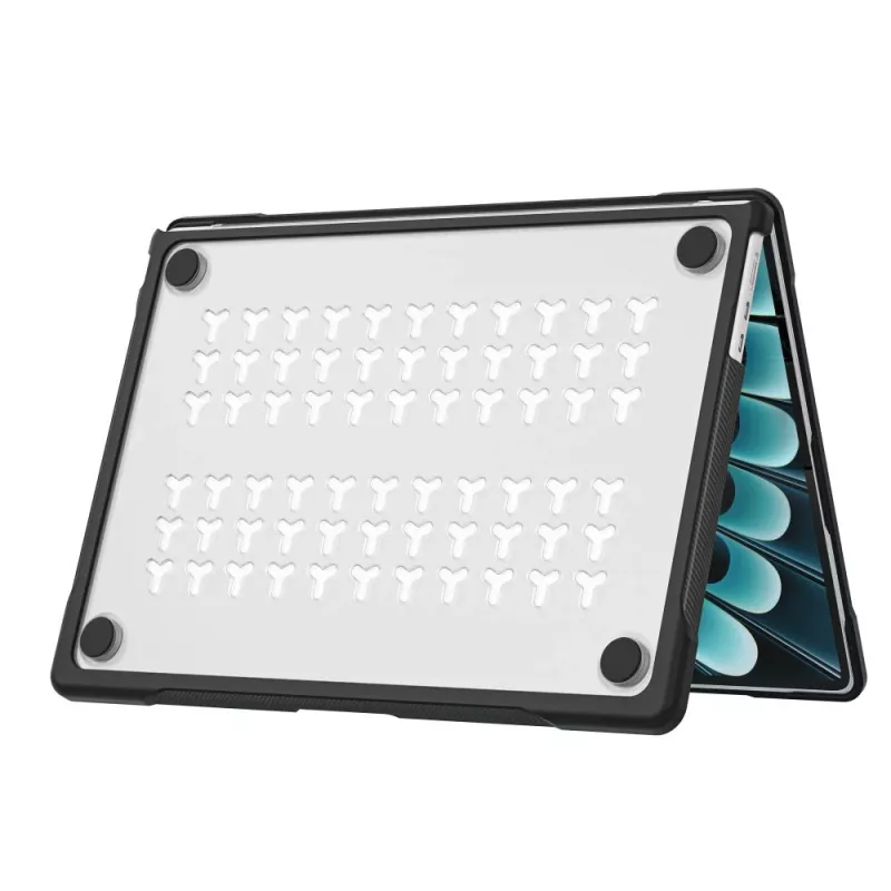 Tech-Protect Velar harde schaal hoes voor MacBook Air 15 M2-M5 2023-2026 zwart/mat transparant