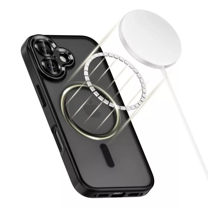 Tech-Protect Magcam MagSafe iPhone 17 mat zwart hoes