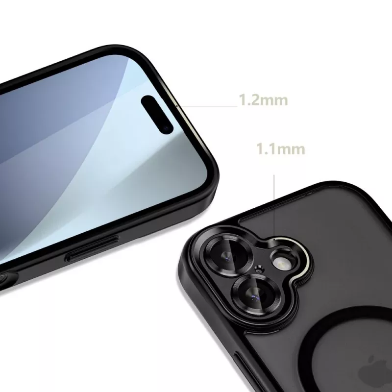 Tech-Protect Magcam MagSafe iPhone 17 mat zwart hoes