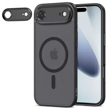 Tech-Protect Magcam MagSafe iPhone 17 Air mat zwart achterkant hoes