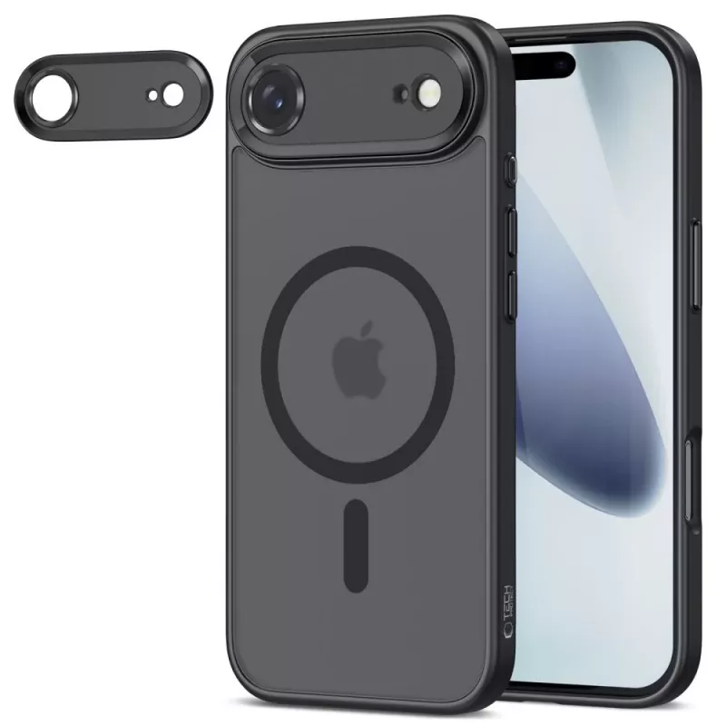 Tech-Protect Magcam MagSafe iPhone 17 Air mat zwart achterkant hoes