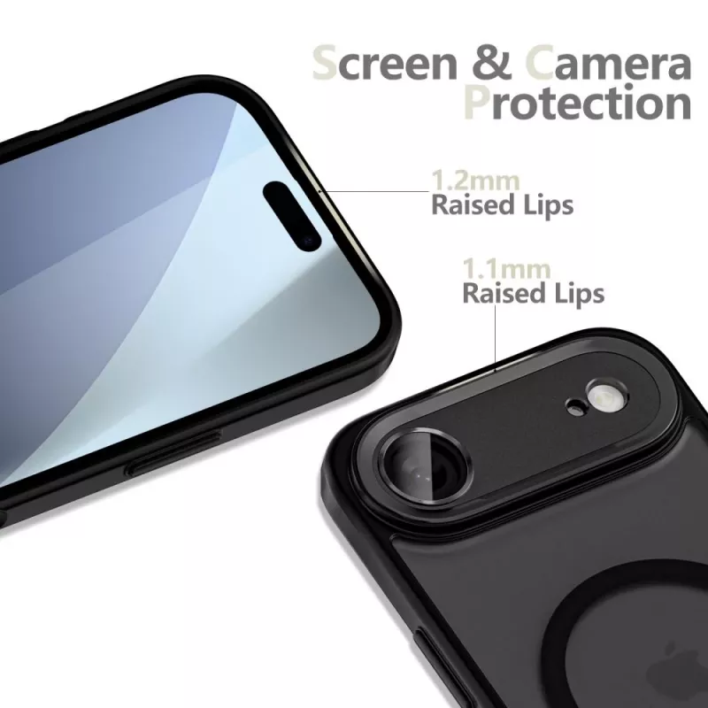 Tech-Protect Magcam MagSafe iPhone 17 Air mat zwart achterkant hoes