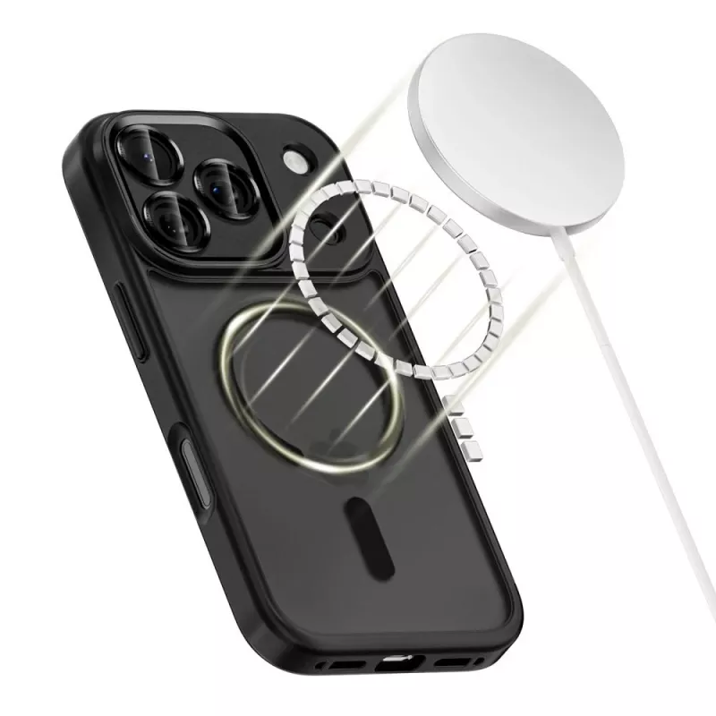 Tech-Protect Magcam MagSafe iPhone 17 Pro mat zwart achterkant hoes