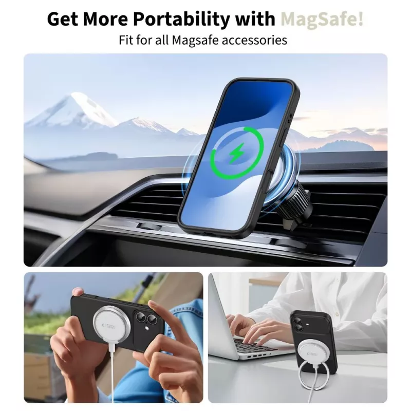 Tech-Protect silicone MagSafe iPhone 17 achterkant hoes zwart