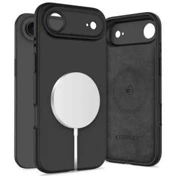 Tech-Protect silicone MagSafe hoes voor Apple iPhone 17 Air - zwart