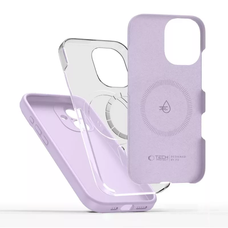 Tech-Protect silicone MagSafe hoes voor Apple iPhone 17 - mauve