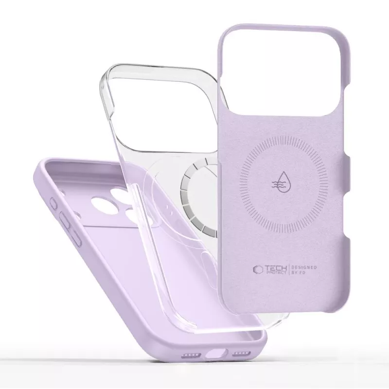 Tech-Protect silicone MagSafe hoes voor Apple iPhone 17 Pro Max - mauve