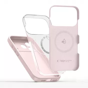 Tech-Protect silicone MagSafe hoes voor Apple iPhone 17 Pro, pink pearl