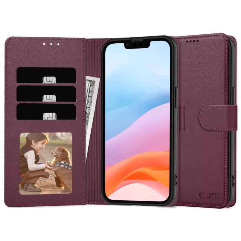 Tech-Protect Wallet Case voor Samsung Galaxy A17 4G / 5G, Moerbei