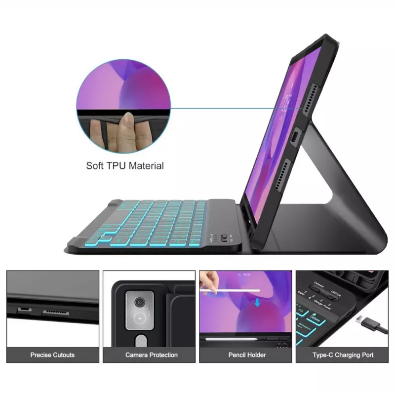 Tech-Protect SC Pen + Keyboard voor Lenovo Idea Tab Pro / Pro MT 12.7 TB-373 Zwart
