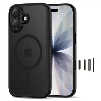 TECH-PROTECT MagPeak MagSafe Case voor iPhone 17, Mat Zwart