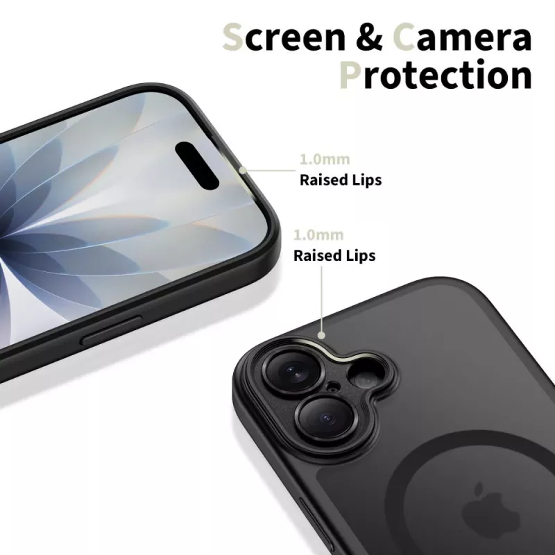 TECH-PROTECT MagPeak MagSafe Case voor iPhone 17, Mat Zwart