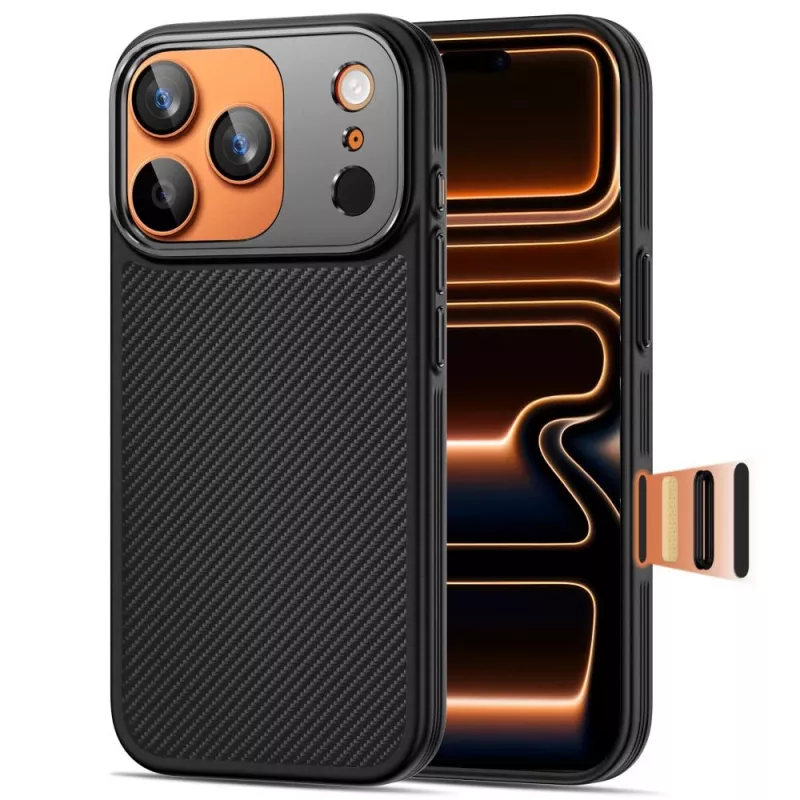TECH-PROTECT KEVLAR ARAMID CC MAGSAFE IPHONE 17 PRO MAX ZWART
