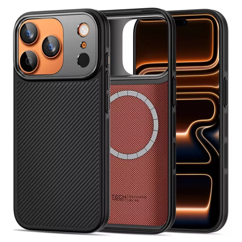 TECH-PROTECT KEVLAR ARAMID CC MAGSAFE IPHONE 17 PRO ZWART