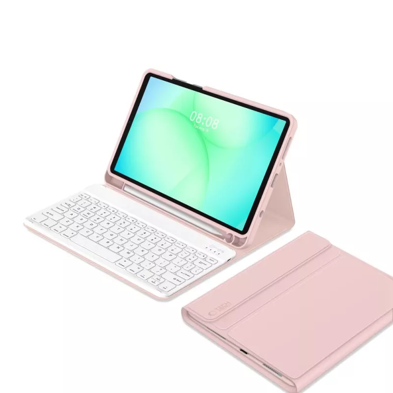TECH-PROTECT SC Pen + Keyboard voor Samsung Galaxy Tab A9 / A11 8.7 X110 / X115 / X133 / X135, roze