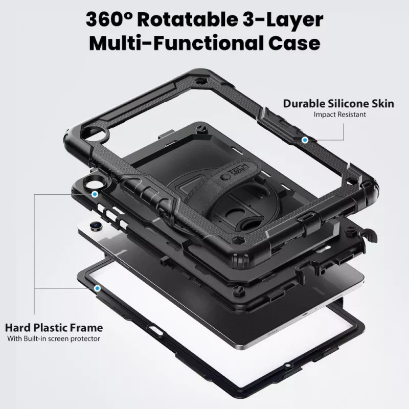 Tech-Protect Solid Case voor Samsung Galaxy Tab A9+ / A11+ PLUS 11.0 X210 / X215 / X216 / X230 / X235 / X236, zwart
