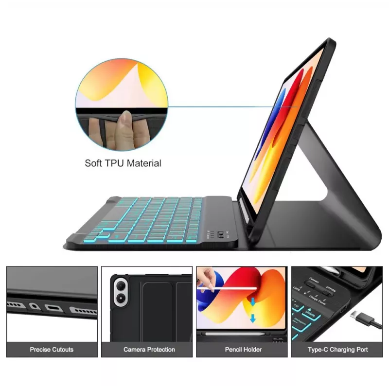 Tech-Protect SC PEN + KB voor Xiaomi Poco Pad M1 / Redmi Pad 2 Pro 12.1 zwart