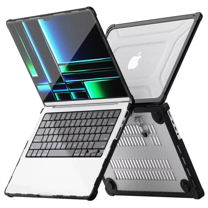 TECH-PROTECT SMARTSHELL PRO MACBOOK PRO 14 M1-M5 PRO / M5 PRO MAX 2021-2026 ZWART/TRANSPARANT