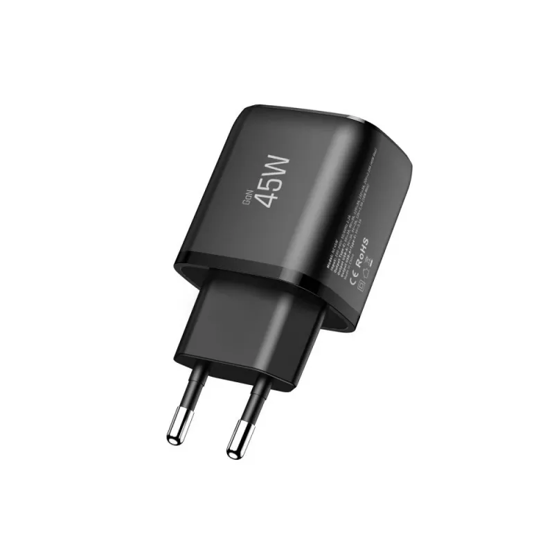 TECH-PROTECT NCA45W-GAN 2-poorts netwerkoplader PD 45W / QC3.0 zwart