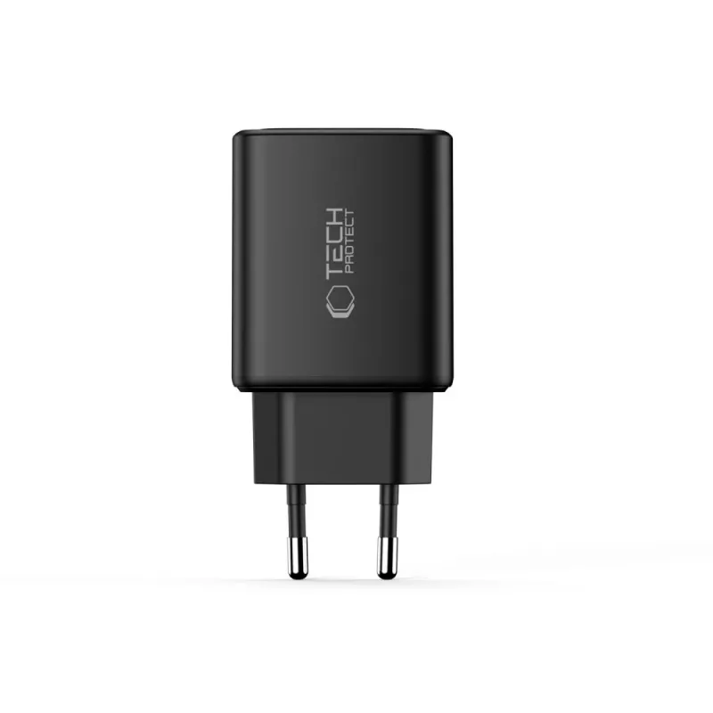 TECH-PROTECT NCA65W-GAN 3-poorts netwerkoplader PD 65W / QC3.0 zwart
