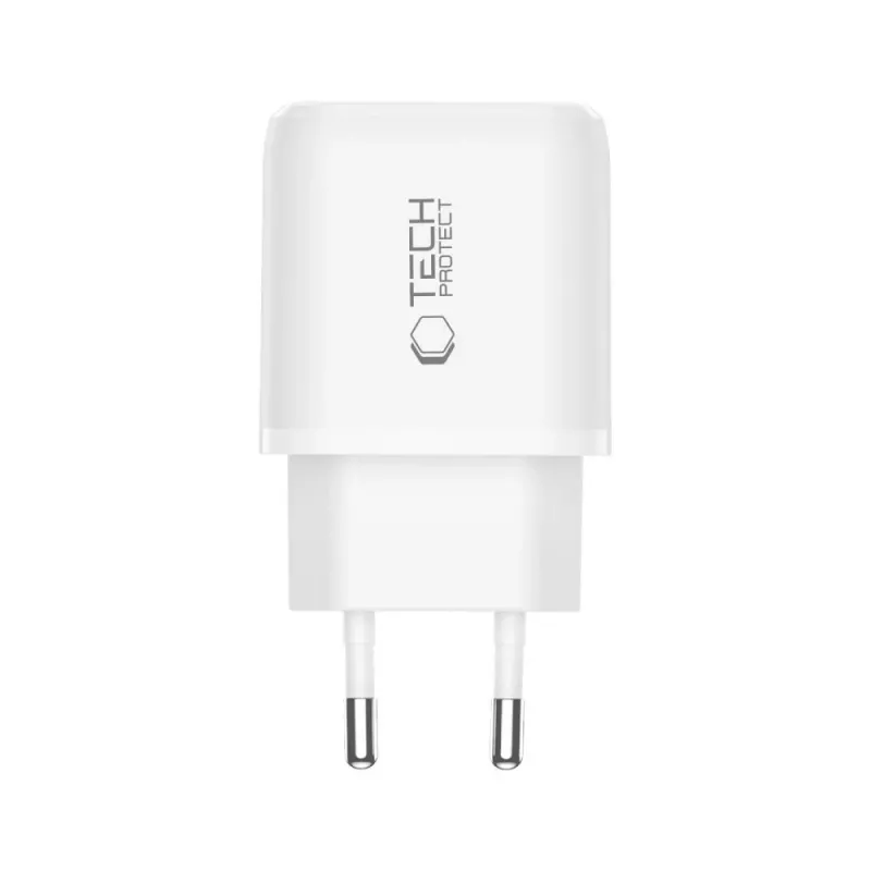 TECH-PROTECT NCA65W-GAN 2-poorts netwerkoplader PD 65W / QC3.0 wit