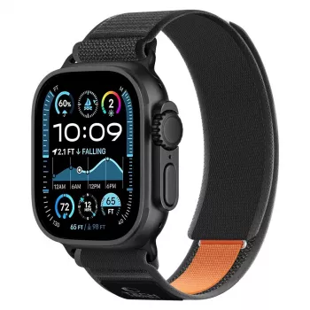 TECH-PROTECT NYLON ELITE Apple Watch 8 / 9 / 10 / 11 / SE / Ultra (44 / 45 / 46 / 49 mm) zwart/oranje
