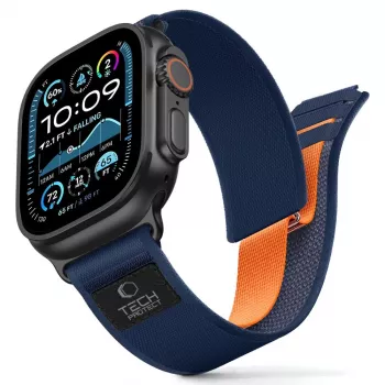 TECH-PROTECT NYLON ELITE APPLE WATCH 8 / 9 / 10 / 11 / SE / ULTRA (44 / 45 / 46 / 49 MM) navy/oranje
