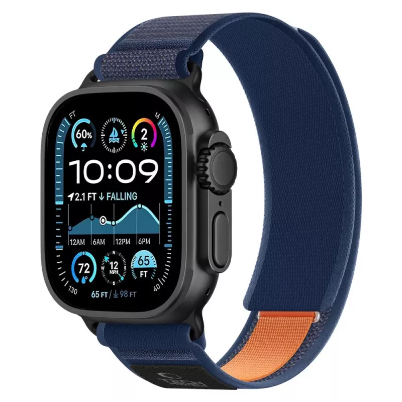 TECH-PROTECT NYLON ELITE APPLE WATCH 8 / 9 / 10 / 11 / SE / ULTRA (44 / 45 / 46 / 49 MM) navy/oranje