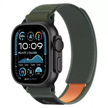 TECH-PROTECT NYLON ELITE APPLE WATCH 8 / 9 / 10 / 11 / SE / ULTRA (44 / 45 / 46 / 49 MM) groen/oranje