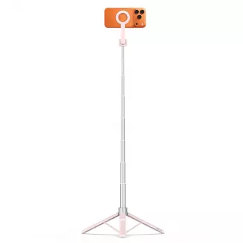 TECH-PROTECT L10S MagSafe Bluetooth selfiestick statief roze/grijs