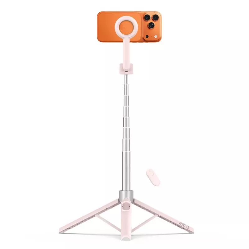 TECH-PROTECT L10S MagSafe Bluetooth selfiestick statief roze/grijs