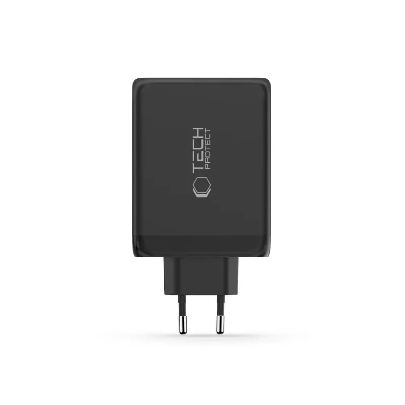 TECH-PROTECT NC200W-GAN 4-poorts netwerkoplader PD 200W / QC3.0 zwart