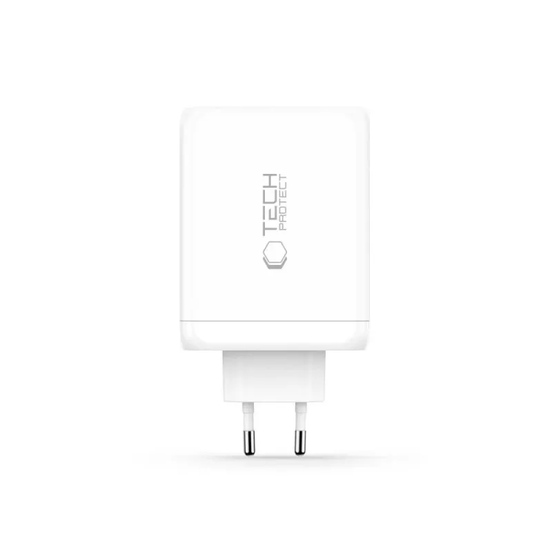 TECH-PROTECT NC200W-GAN 4-poorts netwerkoplader PD 200W / QC3.0 wit