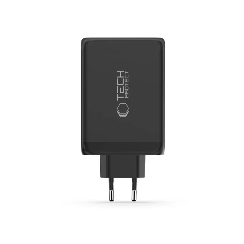 TECH-PROTECT NC240W-GAN 4-poorts netwerkoplader PD 240W / QC3.0 zwart