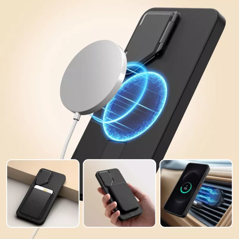 TECH-PROTECT Kevlar Aura MagSafe Case voor Samsung Galaxy S26, zwart/oranje