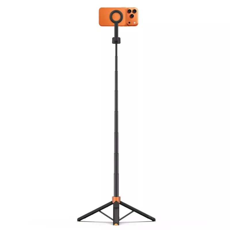 Tech-Protect L10S MagSafe Bluetooth-selfiestick met statief, oranje/zwart