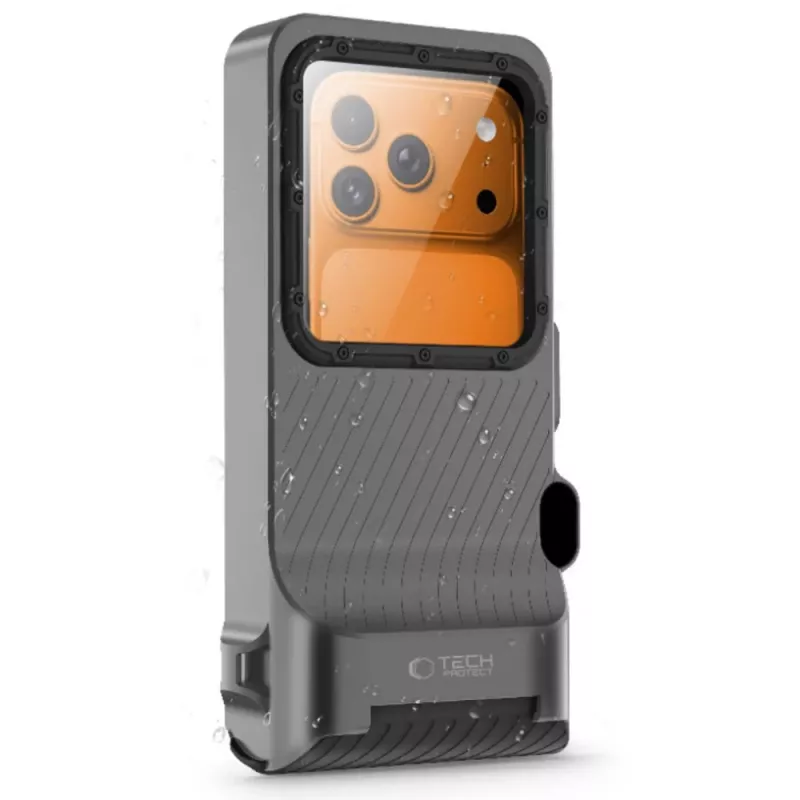 TECH-PROTECT IPX8 PRO universele waterdichte duikhoes grijs/zwart